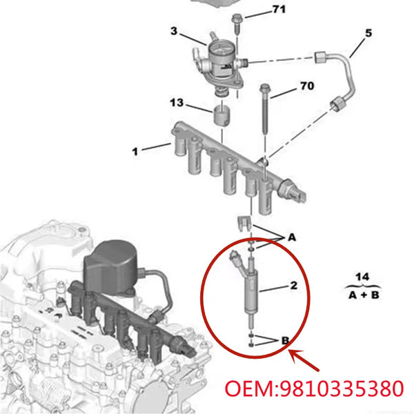 9810335380 9822715980 for Peugeot 2008 308s new 308 new 408 Citroen C3 c4l injector 1.2thp Engine fuel injector