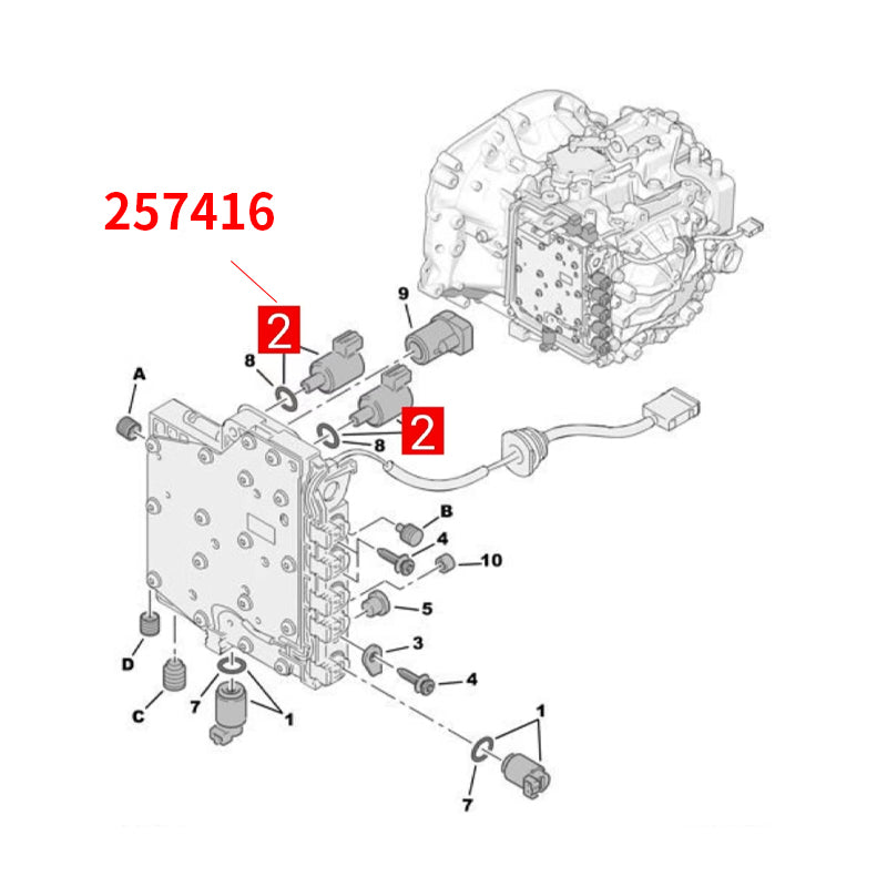 257416 7701208174 DPO/AL4 Automatic Gearbox Solenoid Valve 257410 9653760480 For Peugeot Renault Citroen AL4 1607991280