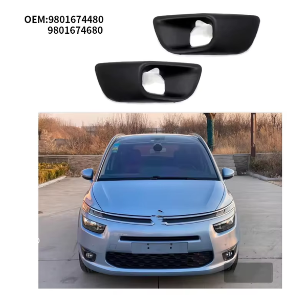 9801674480 9801674680 For Citroen C4 Picasso MK2 7 Seat 2013-2015 Fog Light Frame Front Bumper Light Cover Light Protection Accessories