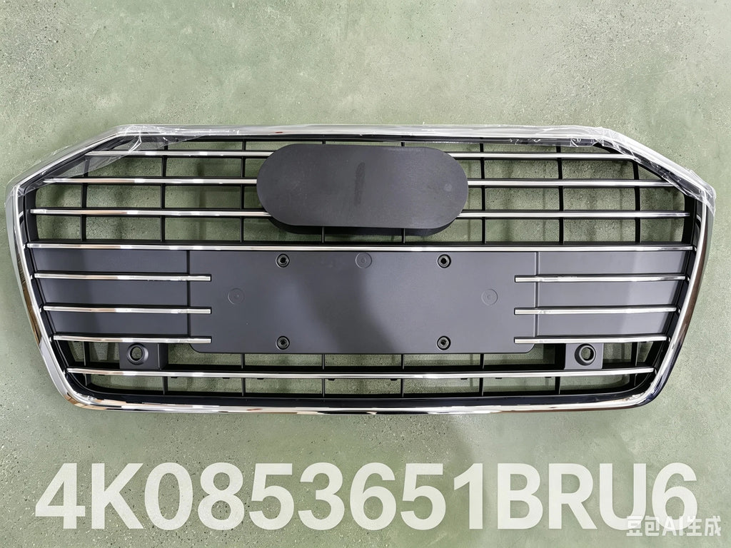 4K0853651BRU6/T/3FZ For Audi A6L C8 Front Upper Grille With Logo Chrome Frame Car Bumper Center Grille Replacement Part