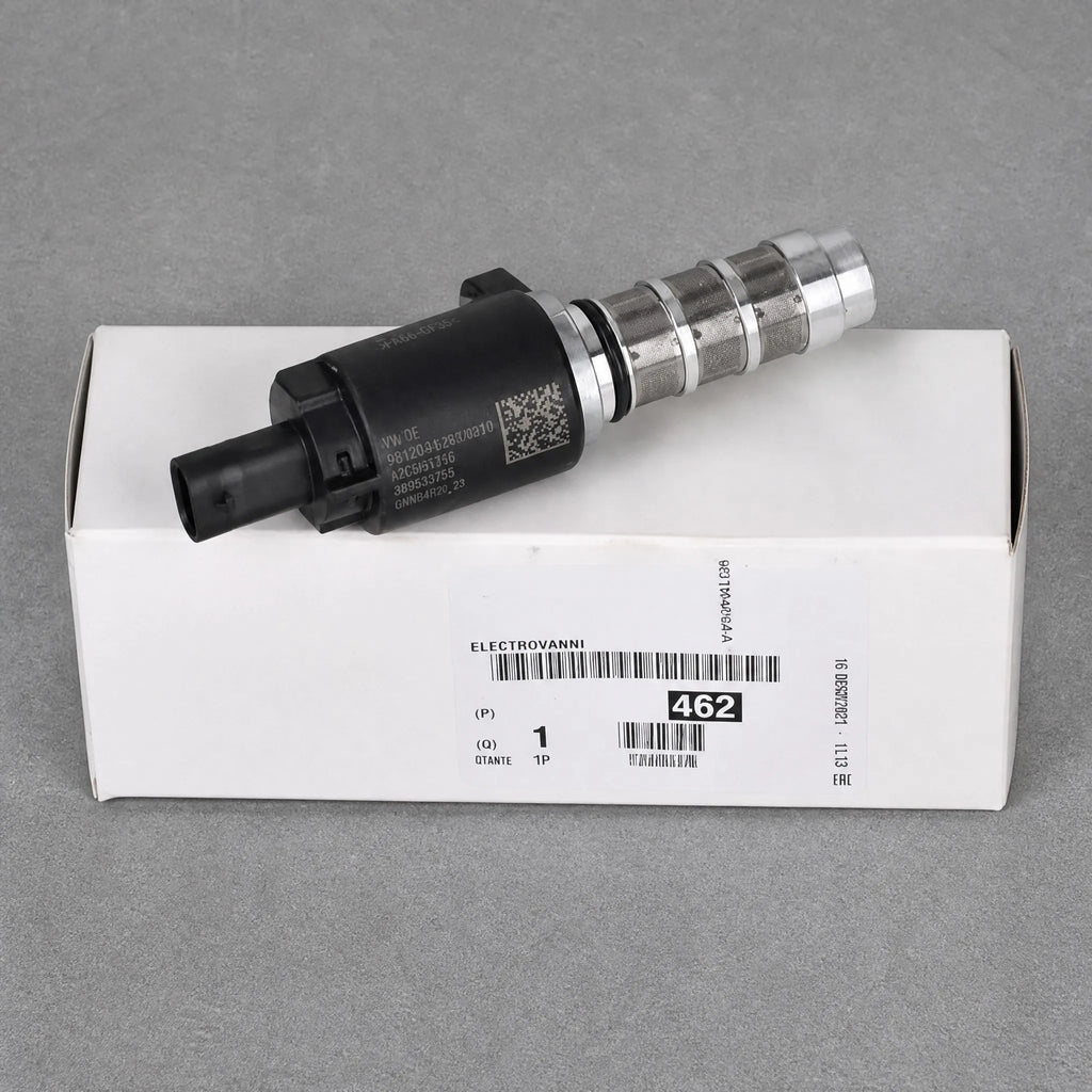 Automotive valve component flat-lay view