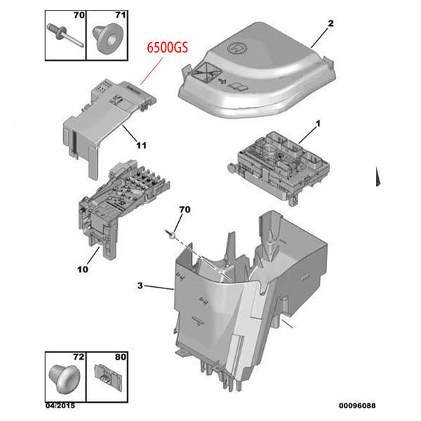 6500GS Fuse Box Cover Battery Management Cover for Peugeot 3008 308CC SW RCZ - image 2