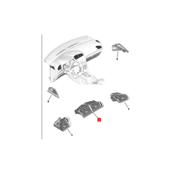 96764882ZD Dashboard air vent for Citroen DS4 C4L dashboard air vent center vent left and right fan blade flap assembly