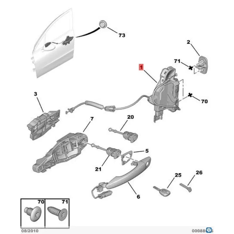9819263080 9819263180 Fit for Peugeot 508 Door lock block electronic lock assembly central locking Secondary image