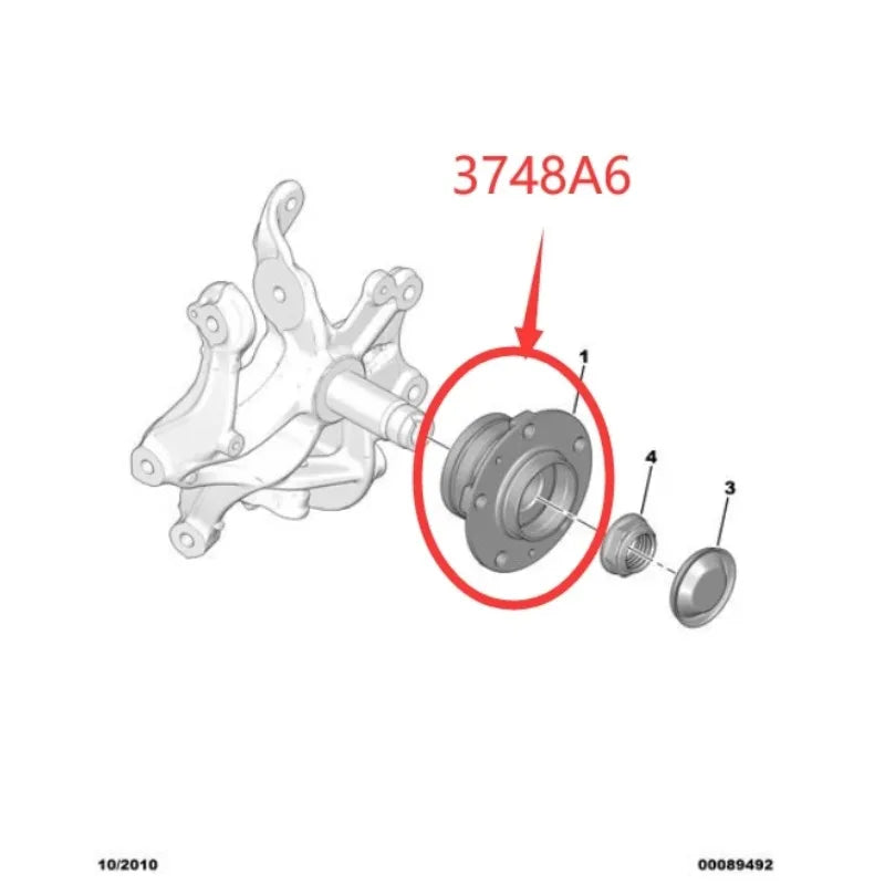 3748A6 Fit for Peugeot 508 for Citroen C5 Rear wheel bearin  rear hub and axle assembly Secondary image