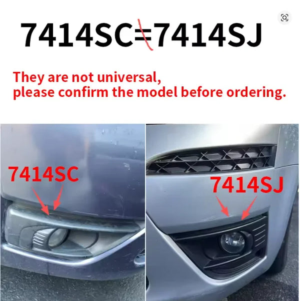 7414SC Front Bumper Fog Light Frame Cover Fog Light Cover Grille Hood Decoration for Citroen C4 Picasso