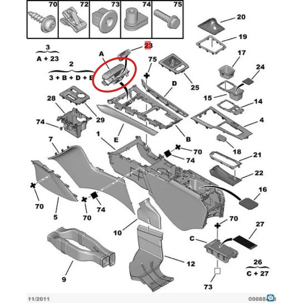 7591XW Fit for Peugeot 508 Ashtray on the dashboard Ashtray assembly front ash tray cigarette lighter bracket