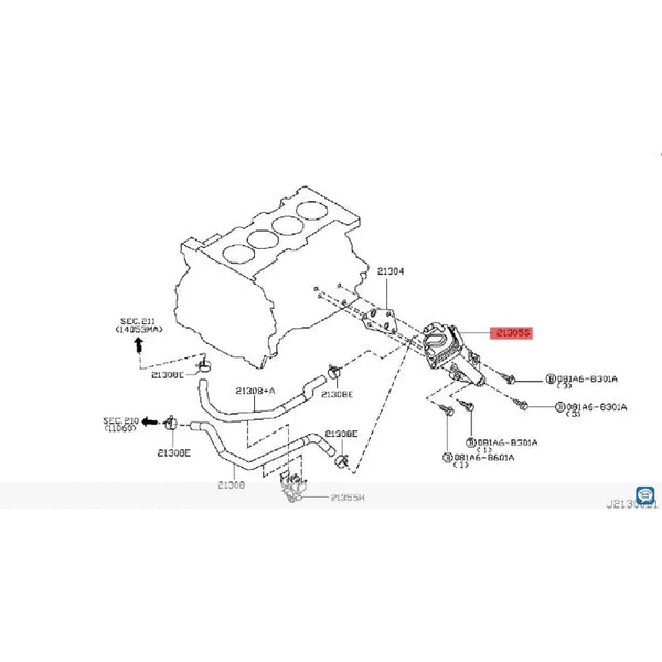 21300-JG36A 21300JG36A Fit for Renault Koleos Oil cooler oil radiator