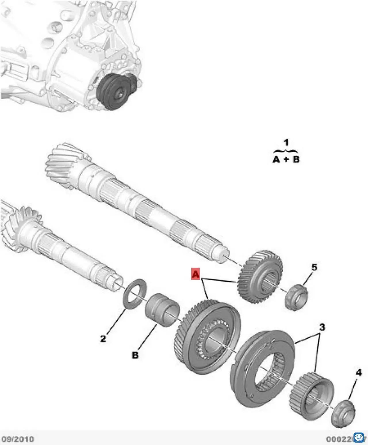2344E6 2344F5 5-speed active gear 5-speed synchronizer Fit for Peugeot 307 308 sega for Citroen 508 C5 233933 Secondary image