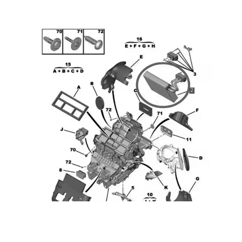1623243080 814885 Fit for 308 408 RCZ for Citroen Picasso C4 DS4 Air conditioning radiator evaporator core